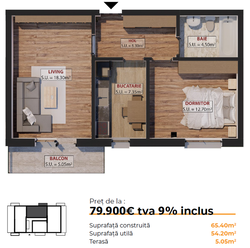 Fundeni, Dobroesti, Ilfov Apartament 2 camere,